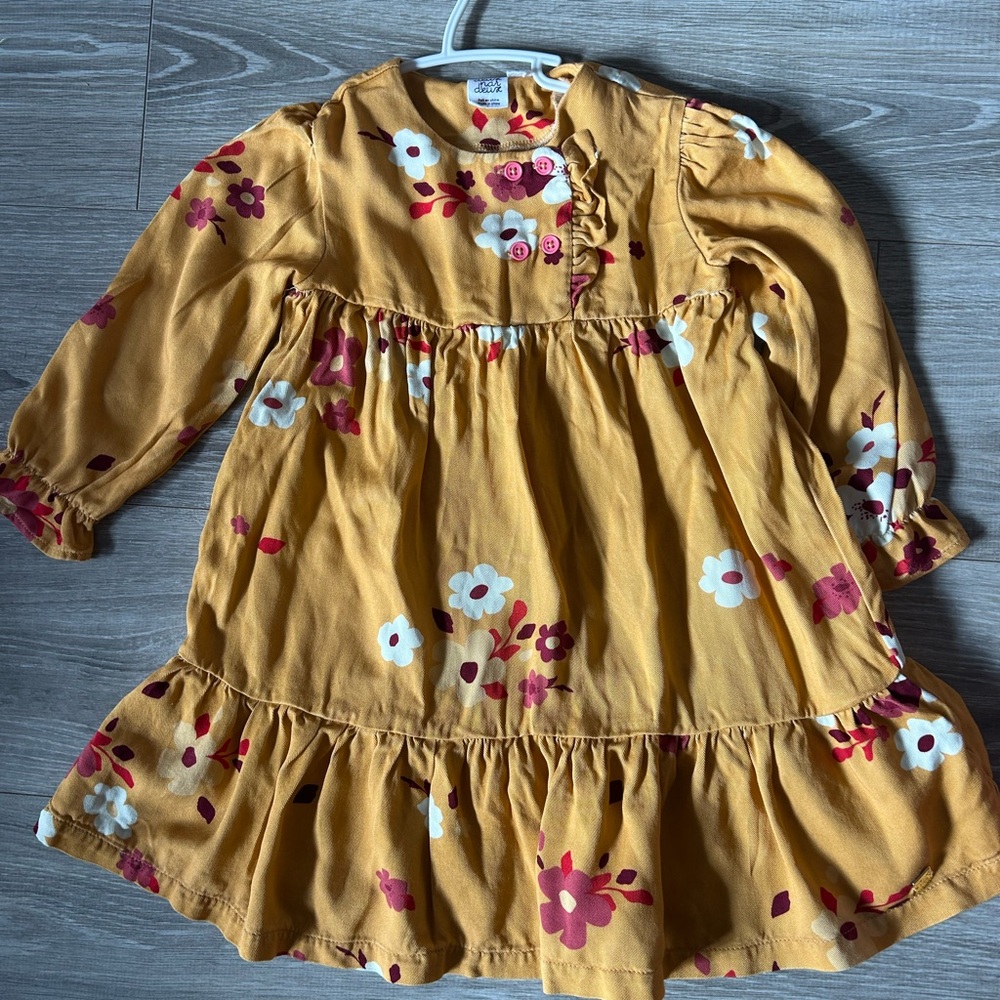 Floral Yellow 4T deux par deux dress